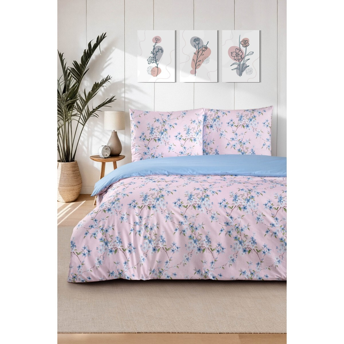 Parure housse de couette et taie(s) d'oreiller coton imprimé