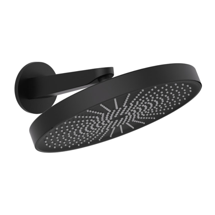Douche de tête mural 1 jet avec bras de douche, diamètre 30 cm, noir mat (SATBSHS81SETC)