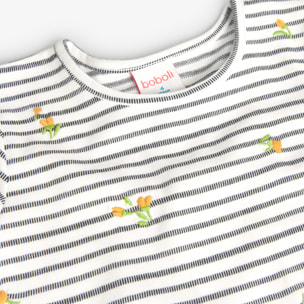 Camiseta punto listada de niña -BCI