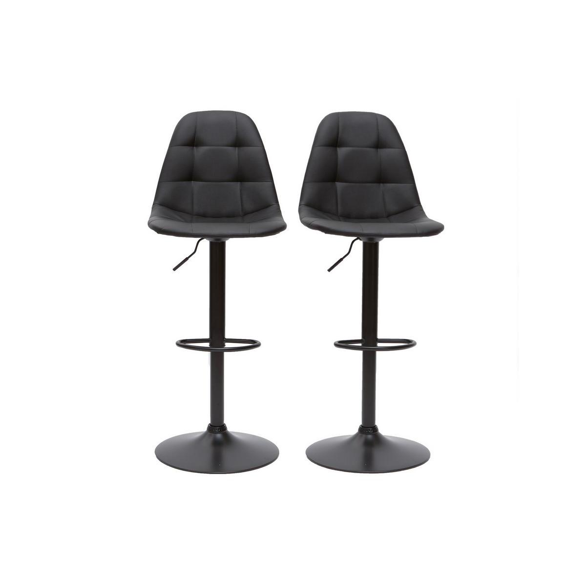 Tabourets de bar design réglables noirs (lot de 2) COX