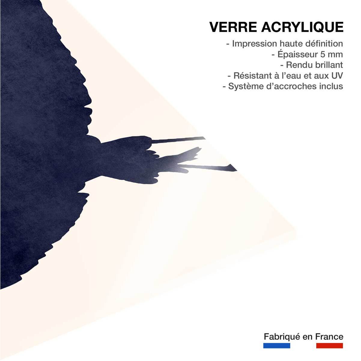 Tableau animaux Grue au soleil levant Tableau plexiglas