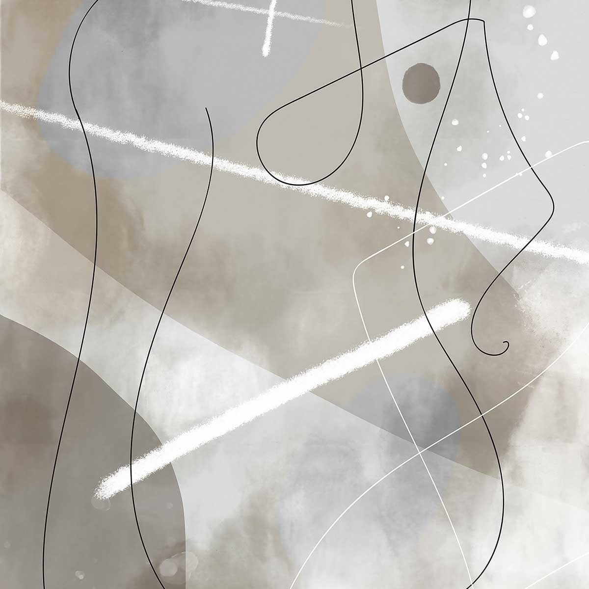 Affiche abstrait et soft line n°1 Affiche sous cadre noir