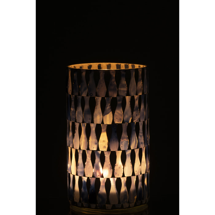 J-Line Chandelier - verre - bleu/blanc - large