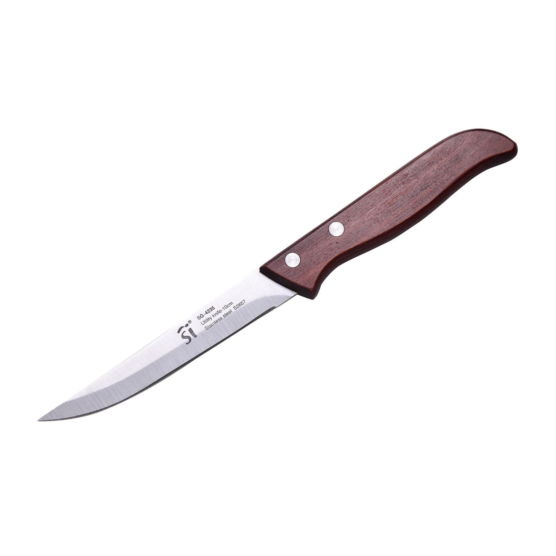Set de 6 cuchillos multiusos de h.10cm en acero inoxidable pakka san ignacio