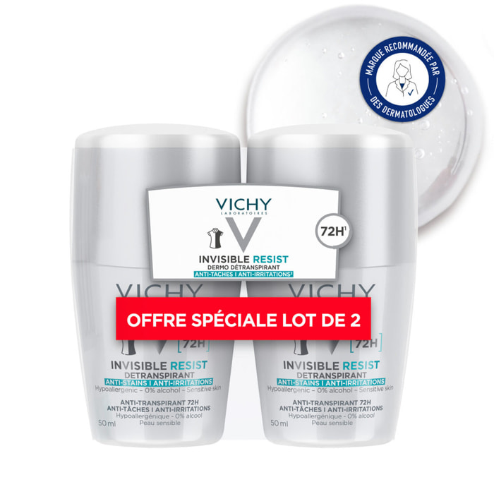 Dermo-détranspirant Invisible Protect 72h - Lot de Déodorants