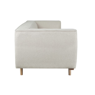 Canapé scandinave 2-3 places en tissu beige et bois clair MORRIS