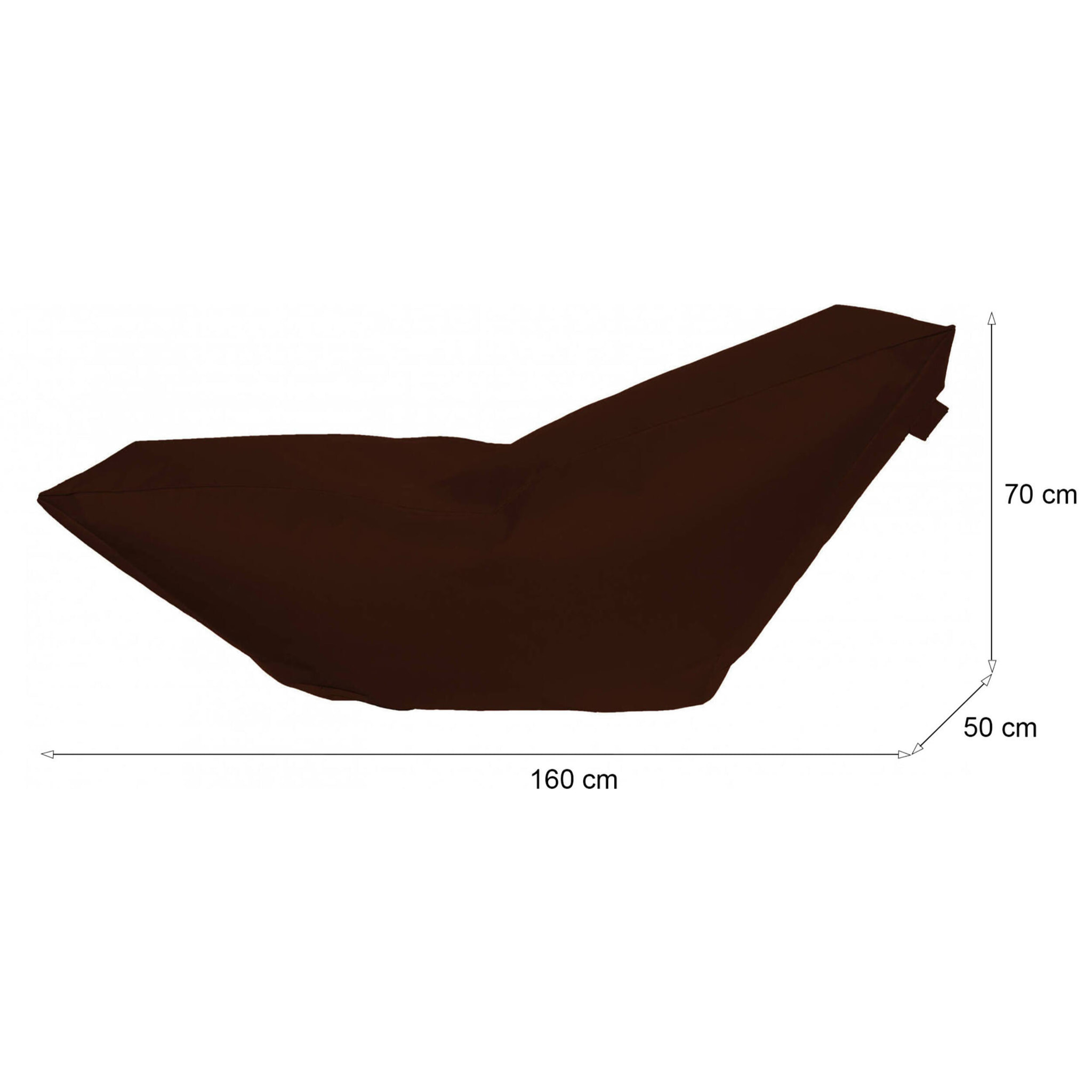 Pouf Aunter, Poltrona multiuso, Poltroncina sacco, Pouf poggiapiedi, Made in Italy, 160x50 h70 cm, Marrone