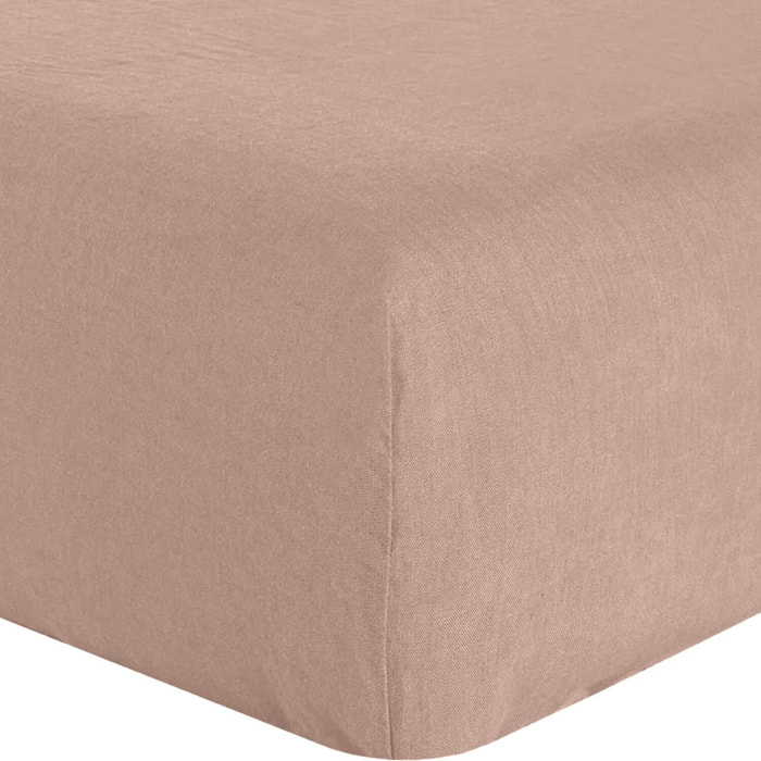 Drap Housse Bonnet:30cm 100% lin LavÉ 160g Nougat
