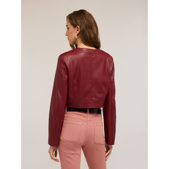 Motivi - Chaqueta corta en tejido revestido - Burgundy