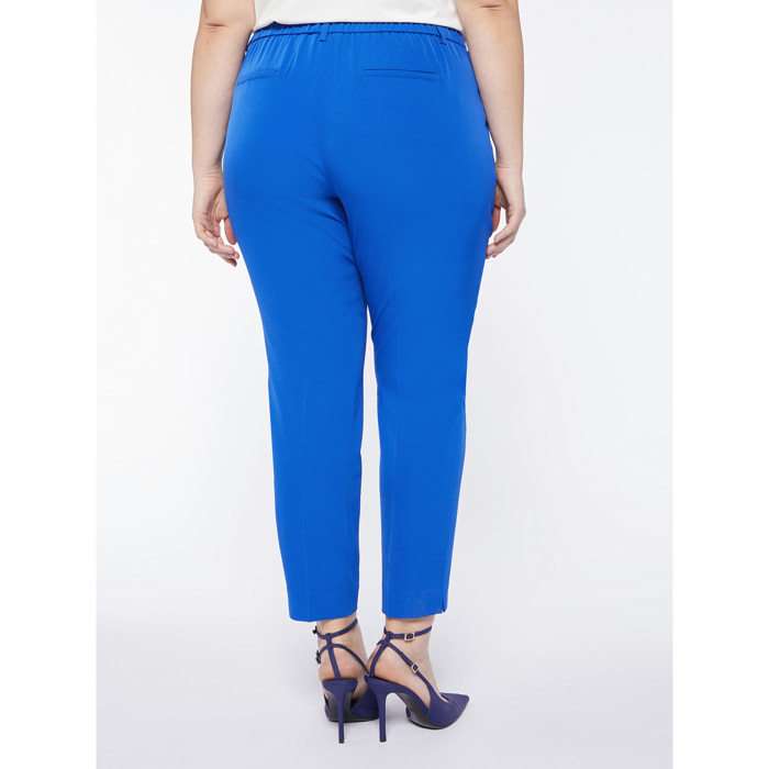 Fiorella Rubino - Pantalón en tejido fluido - Azul aciano