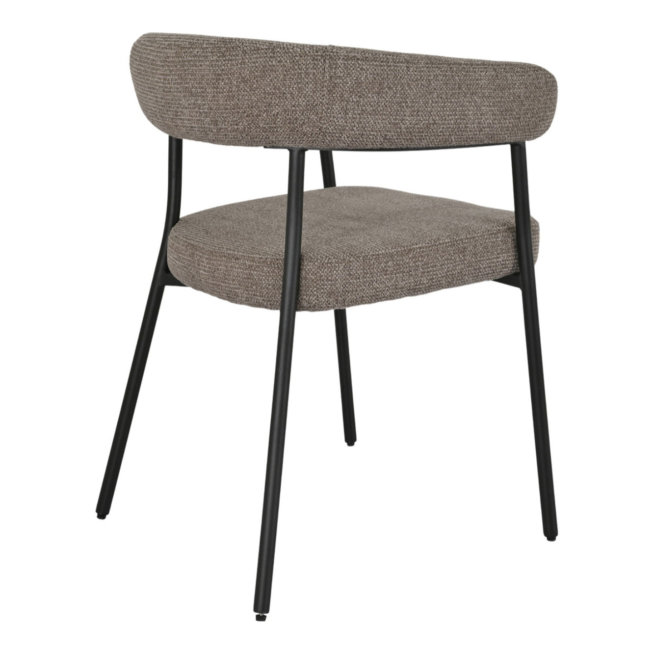 Set 2 sedie da pranzo Trivio in tessuto marrone con gambe in acciaio grigio