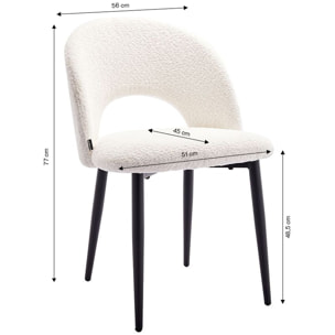 Lot de 2 chaises en tissu bouclette - MOSS