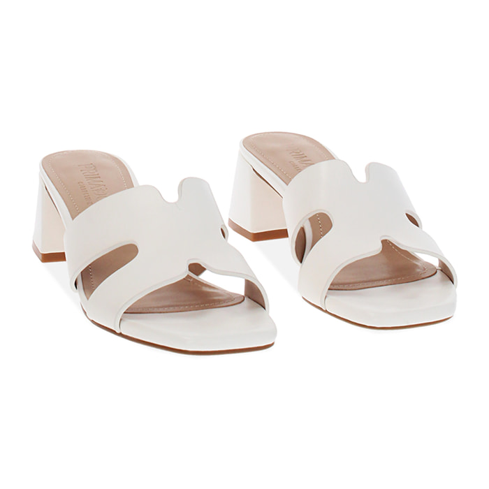 Mules open toe donna bianche