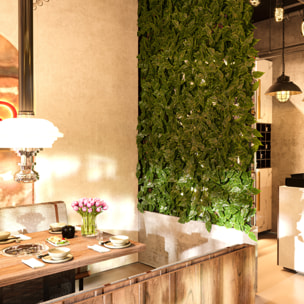 Siepe Finta Artificiale Ultra Coprente Anticaduta Rotolo Rete Frangivista Frangivento Ornamentale Foglia Edera Sintetica Per Ringhiera 3x3 mt