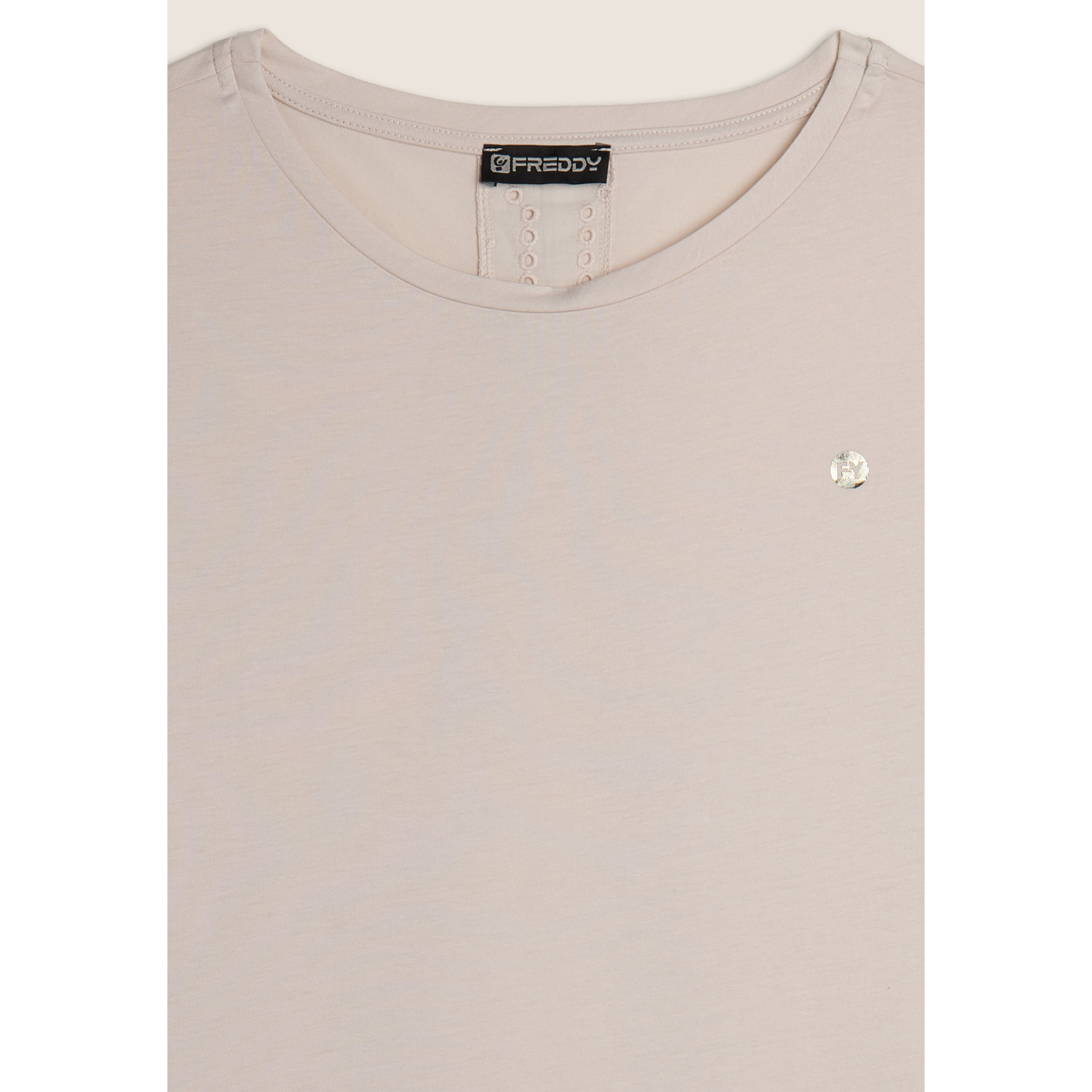 T-shirt con inserto posteriore in Sangallo