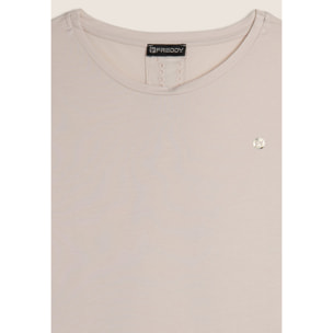 T-shirt con inserto posteriore in Sangallo