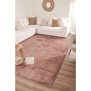 AVA - Tapis doux à poils longs lavable en machine - Rose