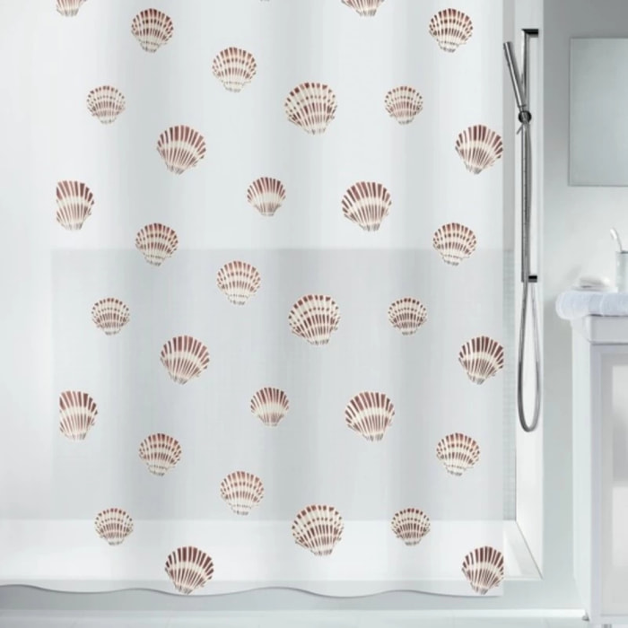 Rideau de douche SHELL 180x200cm Motif Coquillages Spirella