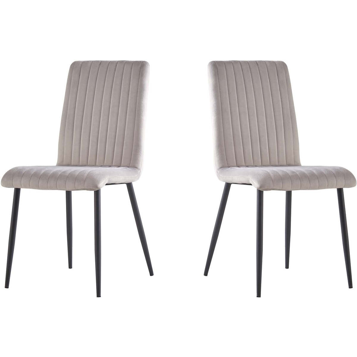 Lot de 2 chaises en velours "Henley" - Gris clair