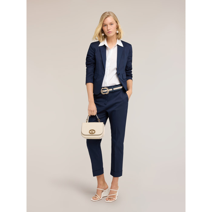 Motivi - Blazer sartoriale in misto cotone - Blu