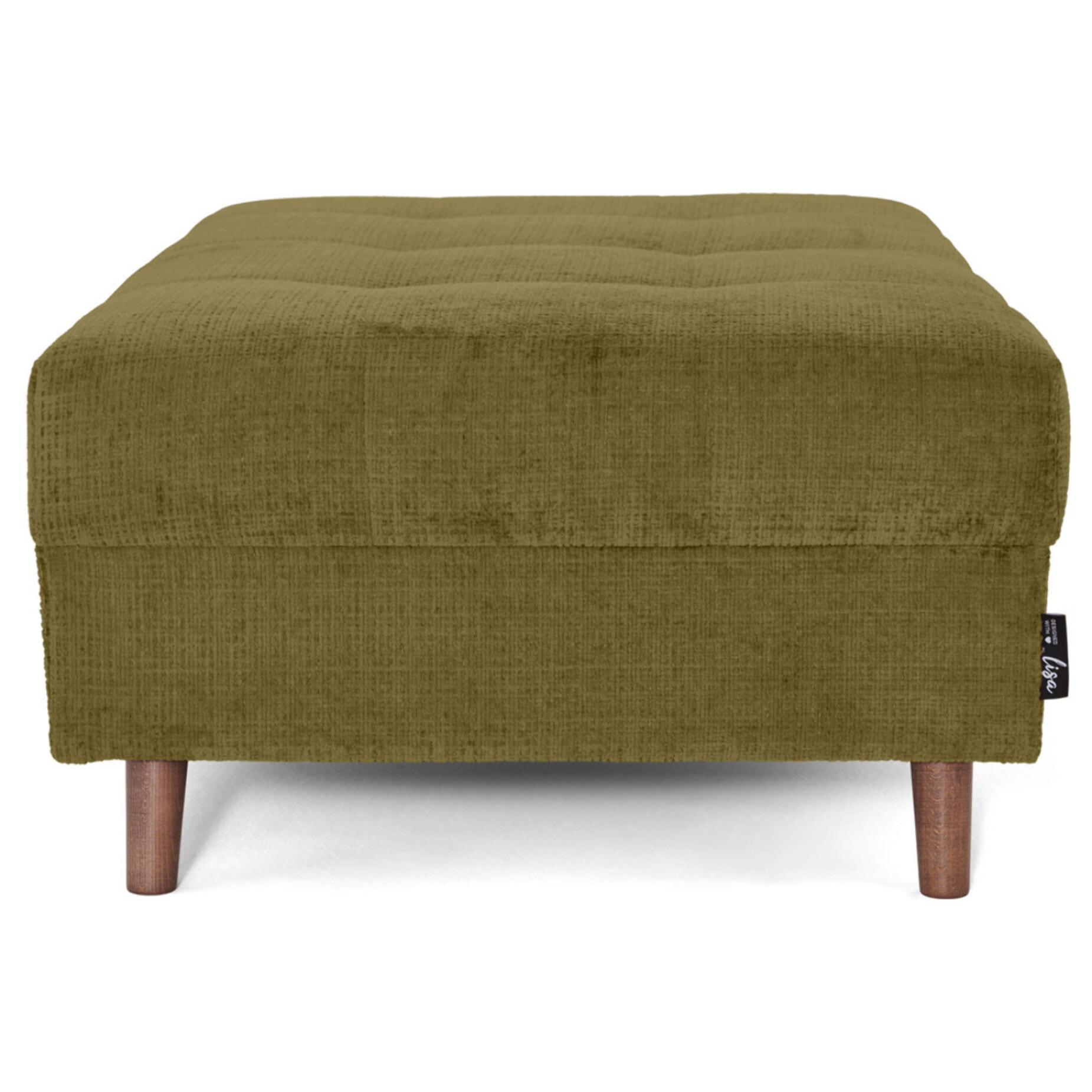 Rune - pouf en velours texturé - Vert Olive