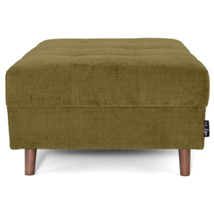 Rune - pouf en velours texturé - Vert Olive