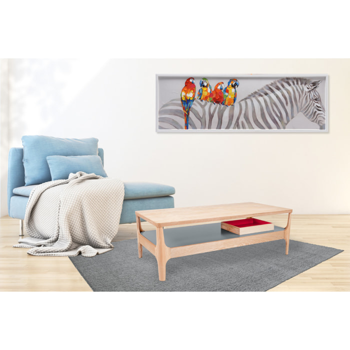Tavolino da caffè Addison I in frassino con ripiano grigio 120x60 cm