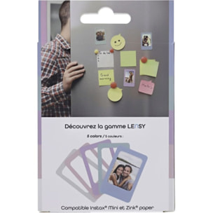 Cadre photo TNB x 5 violet-rose-gris clair- vert et bleu