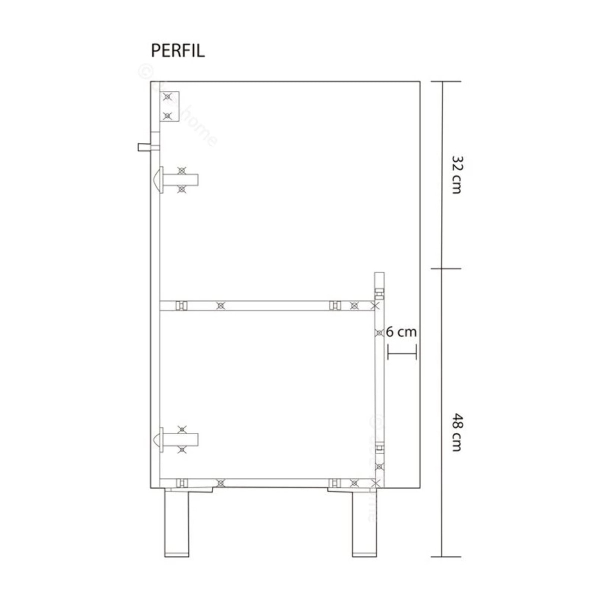 Mueble de baño con espejo LC1 60 Blanco Brillo
