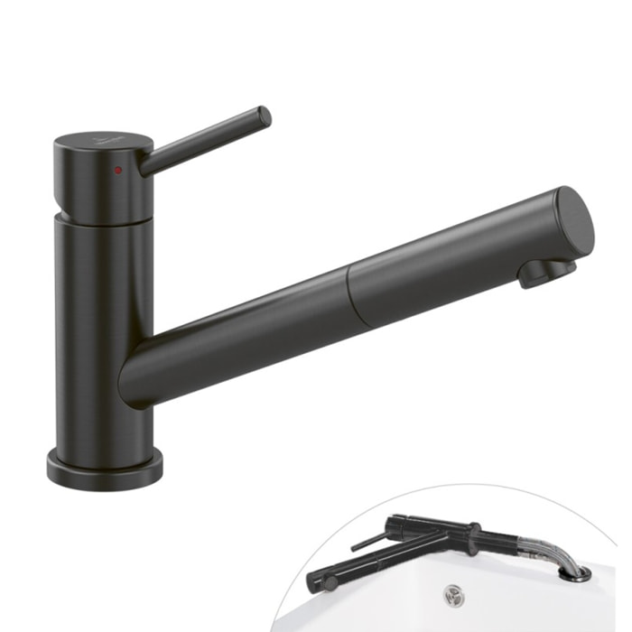 Robinet cuisine rabattable Como Shower window Anthracite