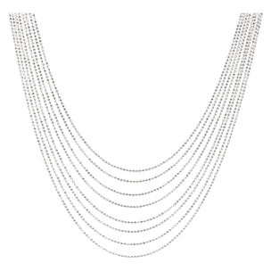 Collana Multifilo Graduata in Argento 925 placcato Platino