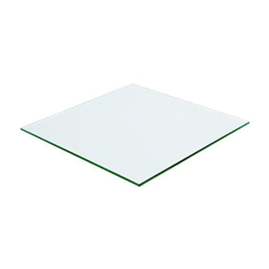 Table basse carrée en bois de teck et plateau en verre trempé 100x100 - SATAI