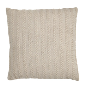 Lot de 2 coussins 40 x 40 cm en coton brodés beige - PLUME