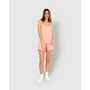 Pijama tirantes encaje Rayón