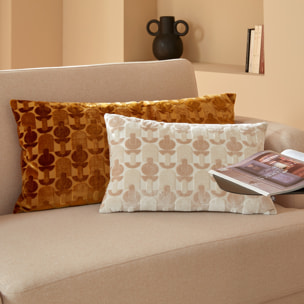 Coussin "Luna" jacquard velours lin 30x50cm