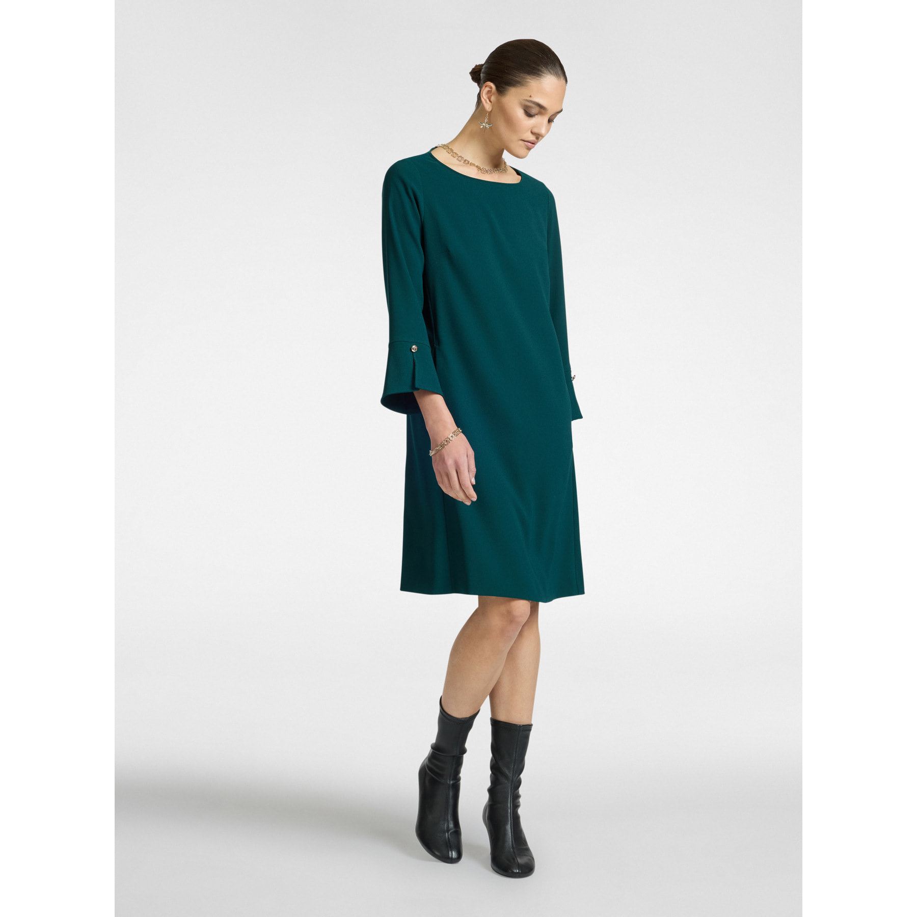 Elena Mirò - Vestido de tejido crêpe - Verde