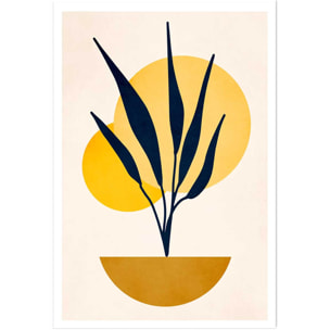 Affiche dessin ""plante cubique"" Affiche seule