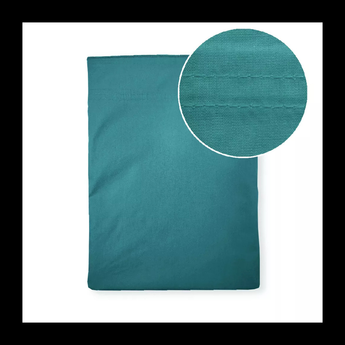 Drap plat percale de coton uni vert La percale francaise emeraude