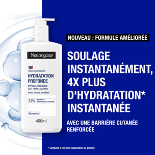 Hydratation Profonde 72h - NEUTROGENA® Lait Corps Hypoallergénique 400 ml