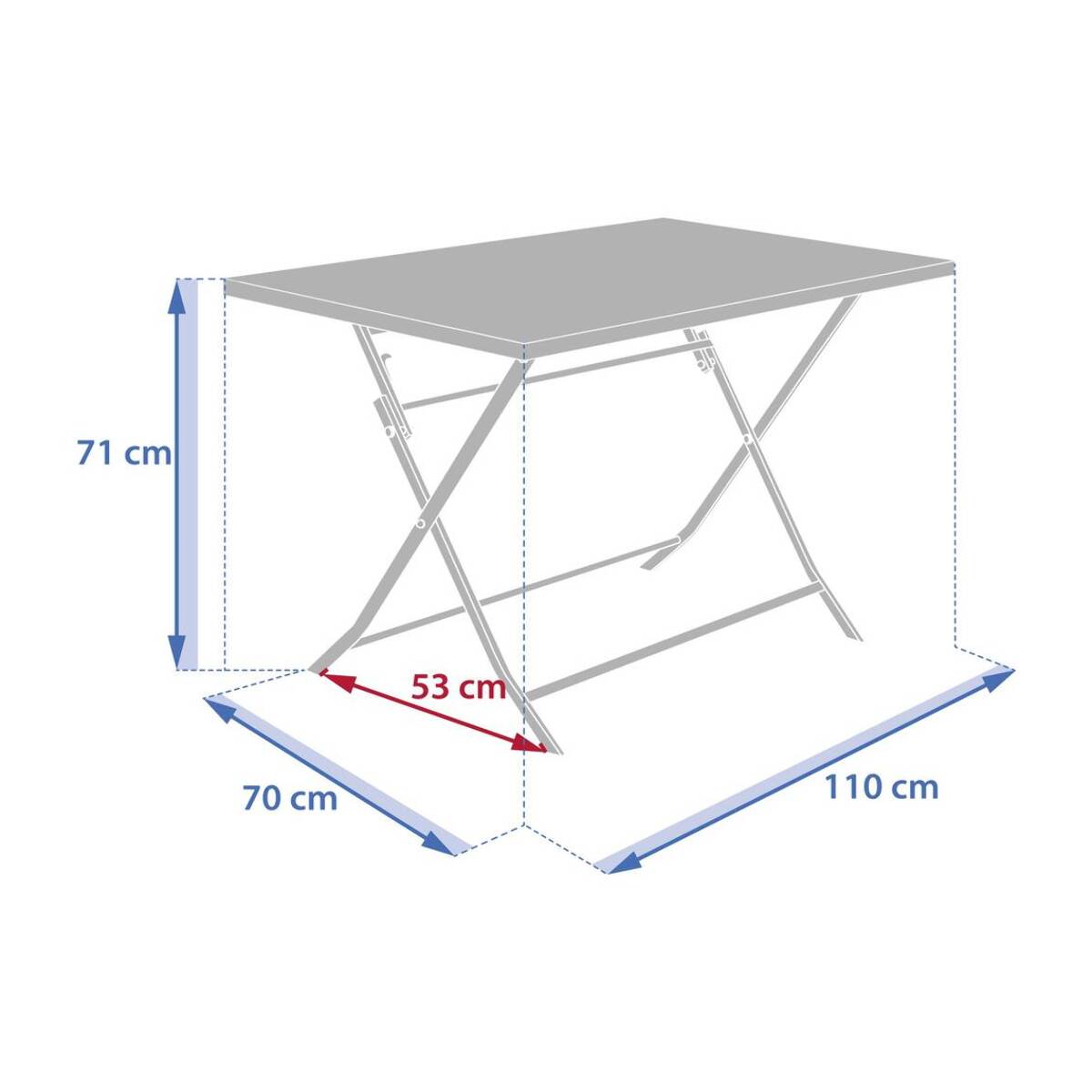 Table de jardin Greensboro 4 places pliable café 110x70cm