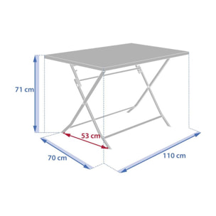 Table de jardin Greensboro 4 places pliable café 110x70cm