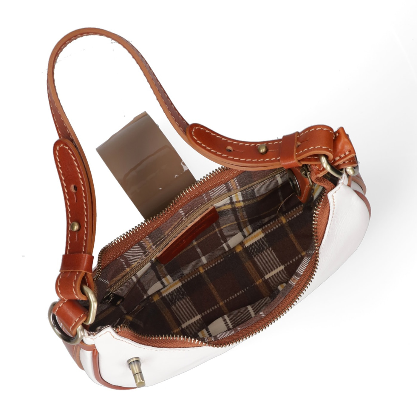 Borsa a spalla da donna - Modello False - Vera pelle - 25.0 x 18.0 x 8.0 cm