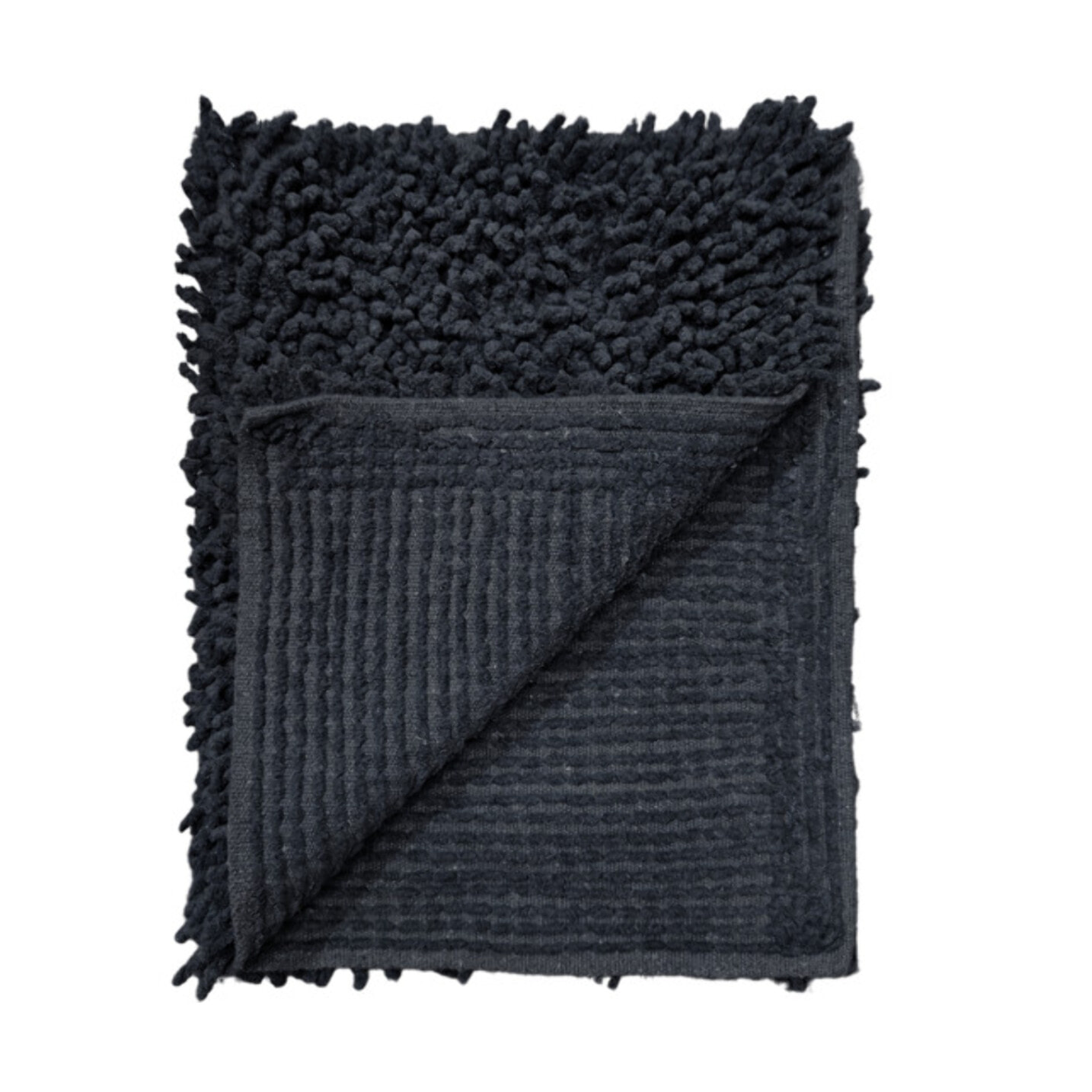 Tapis de salle de bain rectangulaire 40 x 60 cm en coton chenille - SHAGGY