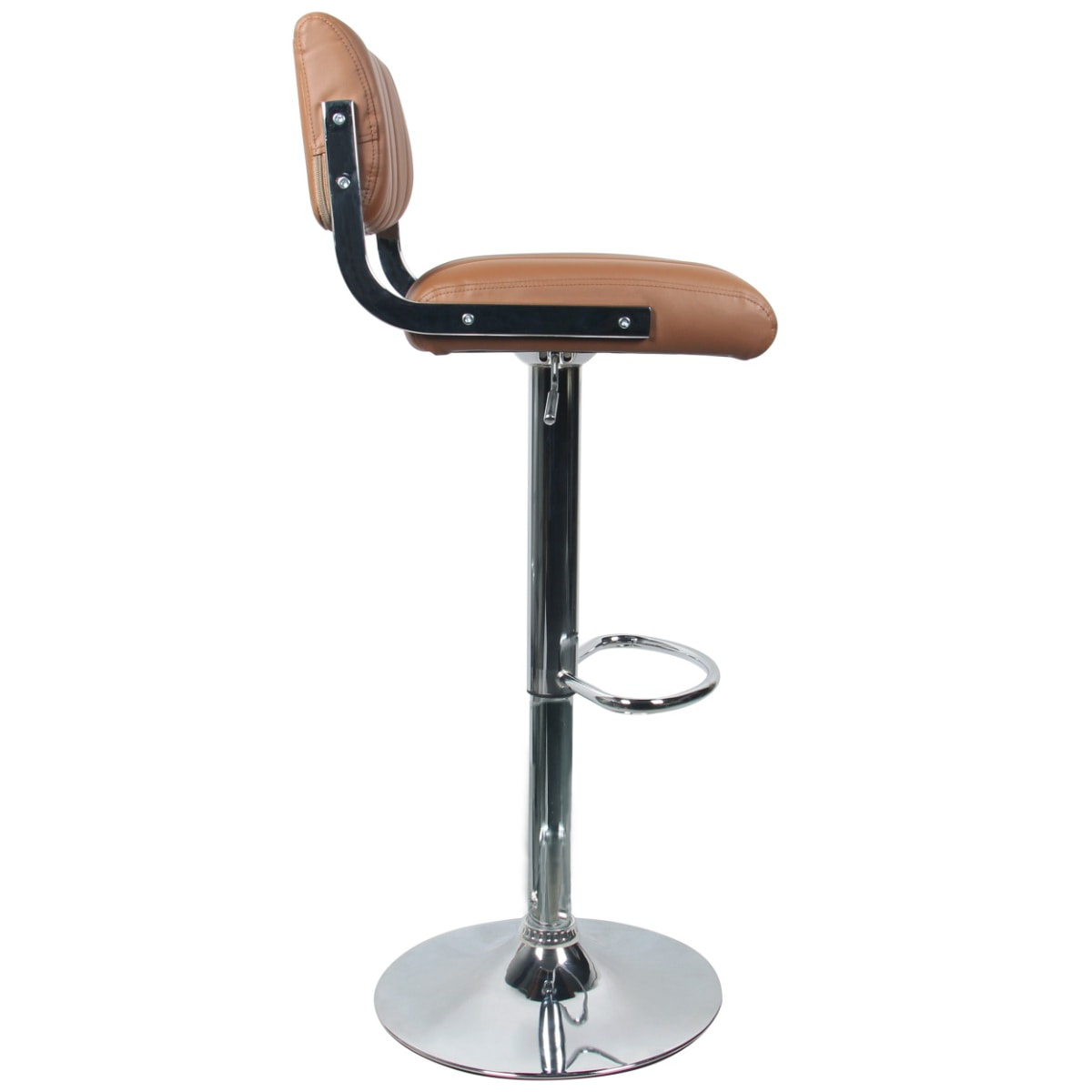 Lot de 2 chaises de bar réglables 61/83 cm en cuir synthétique marron - Houston