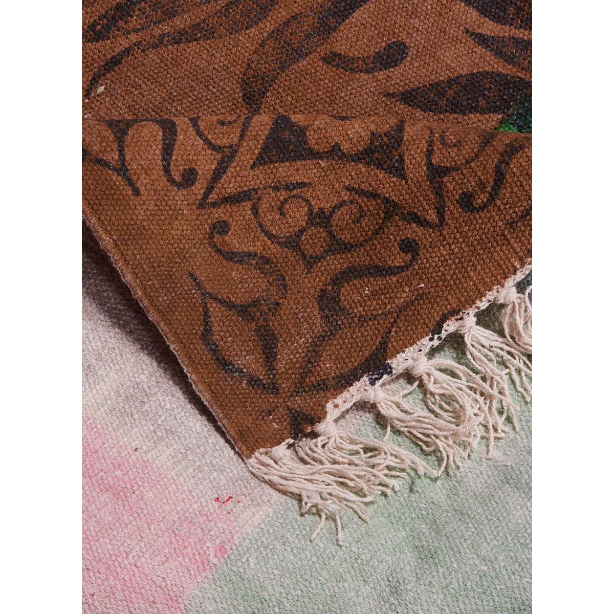 Tapis artisanal Kilim sans velours BIKO motif ethnique
