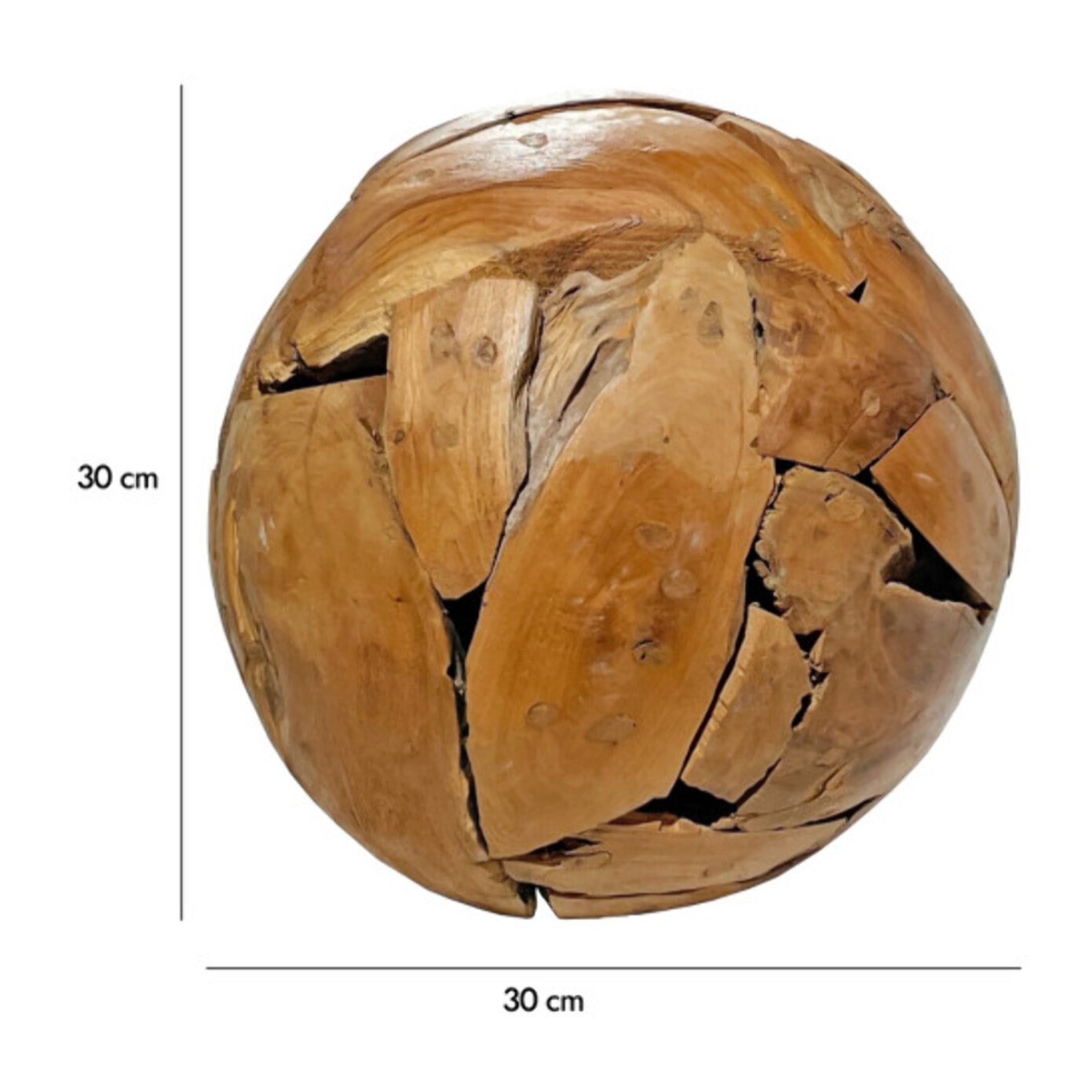 Boule décorative D. 30 cm en racine de bois de teck – TECK BALL