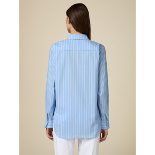 Oltre - Camisa amplia con aplicación - Light - blue