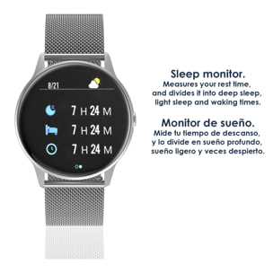 Smartwatch DT88 pantalla circular, con monitor cardiaco, altitud, presión, radiación UV y modo multideporte