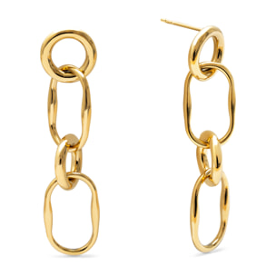 Pendientes Long Sailor Acero Baño Oro