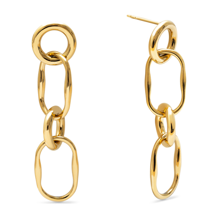 Pendientes Long Sailor Acero Baño Oro